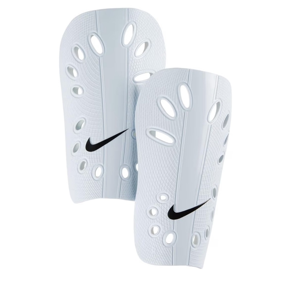 Nike White Shin Guards with Black Logo